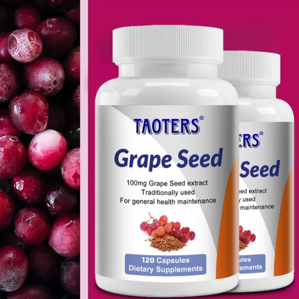 Grape Seed Capsules, Antioxidant Supplement for Cholesterol Balance, Immune & Collagen Production