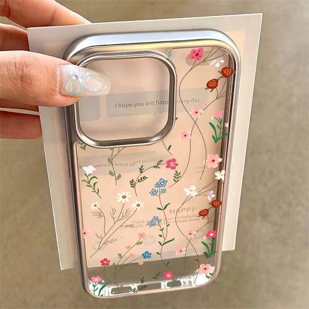 Tulpenblumen-Design Luxus-Handyhülle für iPhone 16 17 15 14 13 12 11 Pro Max Plus 15 XR XS Hüllen Transparent Stoßfest Coque – Detail 1