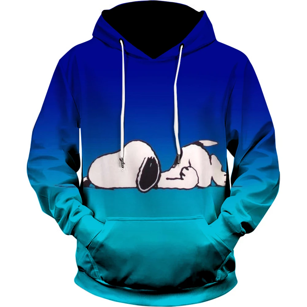 Snoopy Fun Printed Men\'s Hoodie Cartoon Women Oversized Sweatshirt Tops Autumn Winter Couple Pullover Kid Girl Boy Hoodie