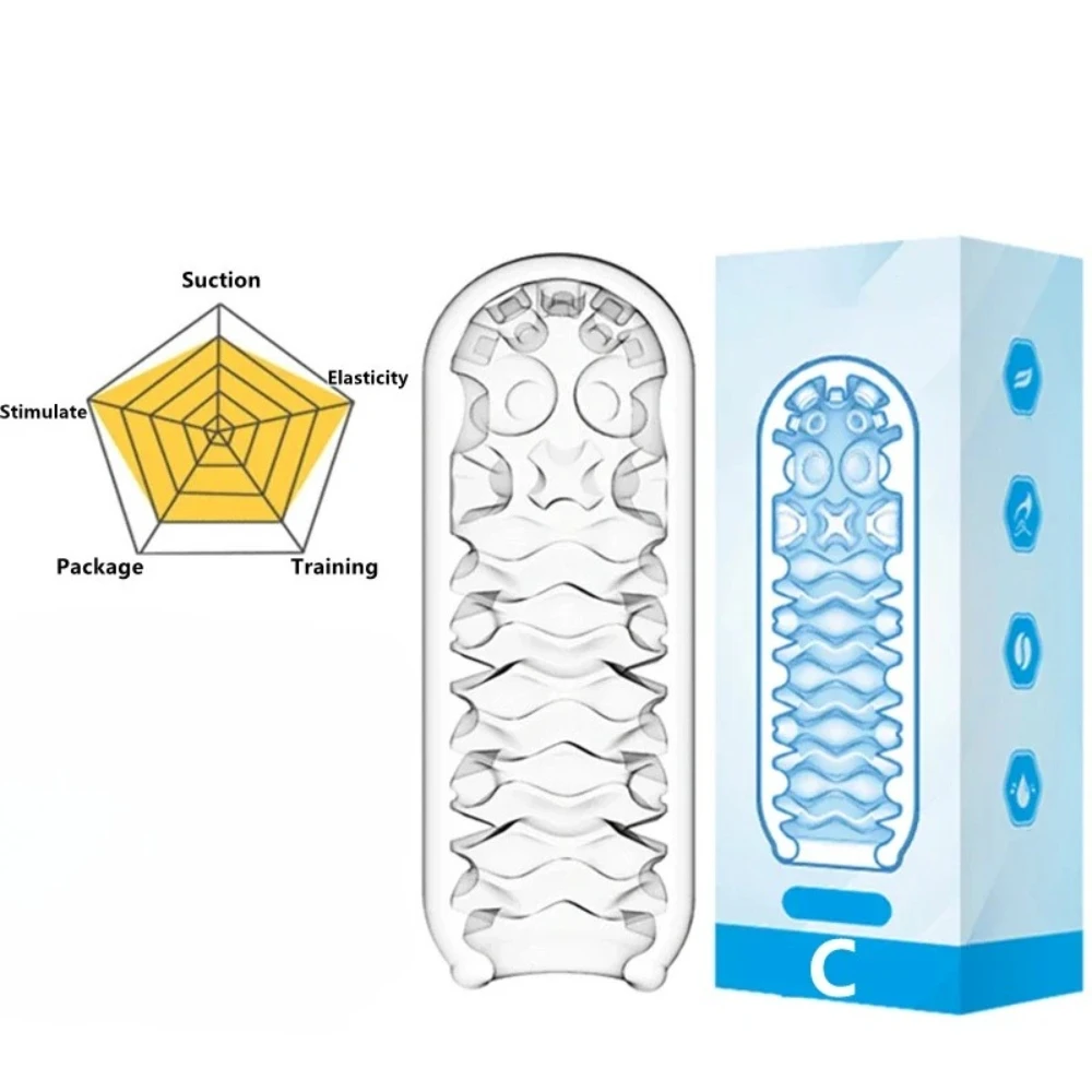 Transparent Male Masturbate Cup Simulated Soft Vagina Men Adult Endurance Exercise Adult Vacuum Aircraft Pocket Cup Male Sextoys view 3