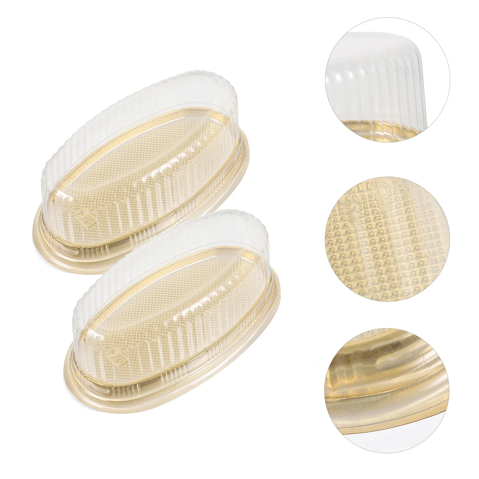 

10pcs Cake Boxes Transparent Plastic Yellow Disposable Baking Goods Packaging Takeaway Food Storage Containers