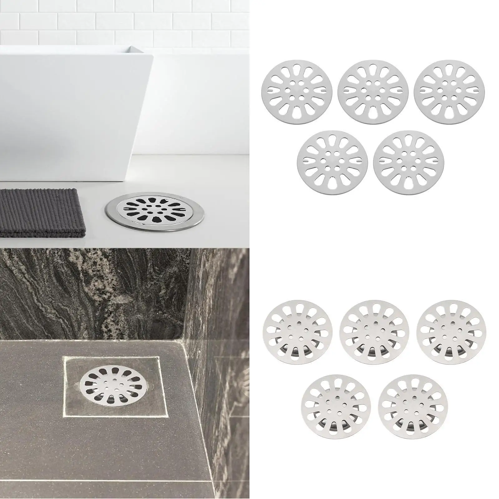 5 Pieces Floor Drain Cover Shower Drainer Cover for Swimming Pool