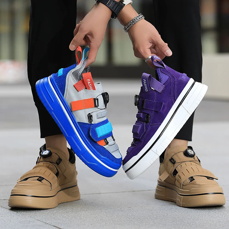 Drehs chnalle lässig Designer Turnschuhe Männer Mode Streetwear Hip Hop Schuhe hochwertige Skateboard Schuhe Männer Plattform Turnschuhe