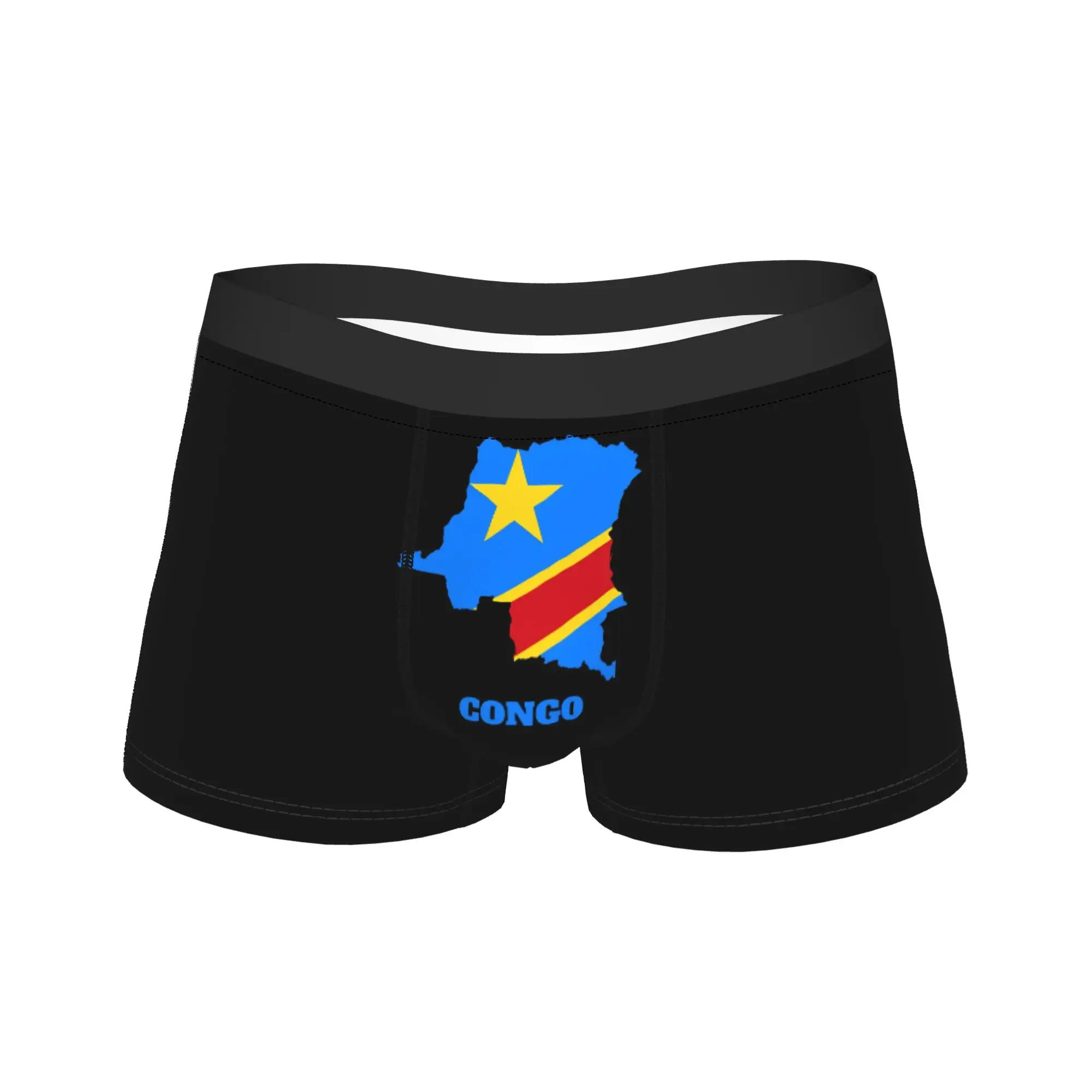 Democratic Republic Of The Congo Flag Map Underwear  Custom DIY Trunk Hot Sale Males Underpants Comfortable Boxer Brief Gift