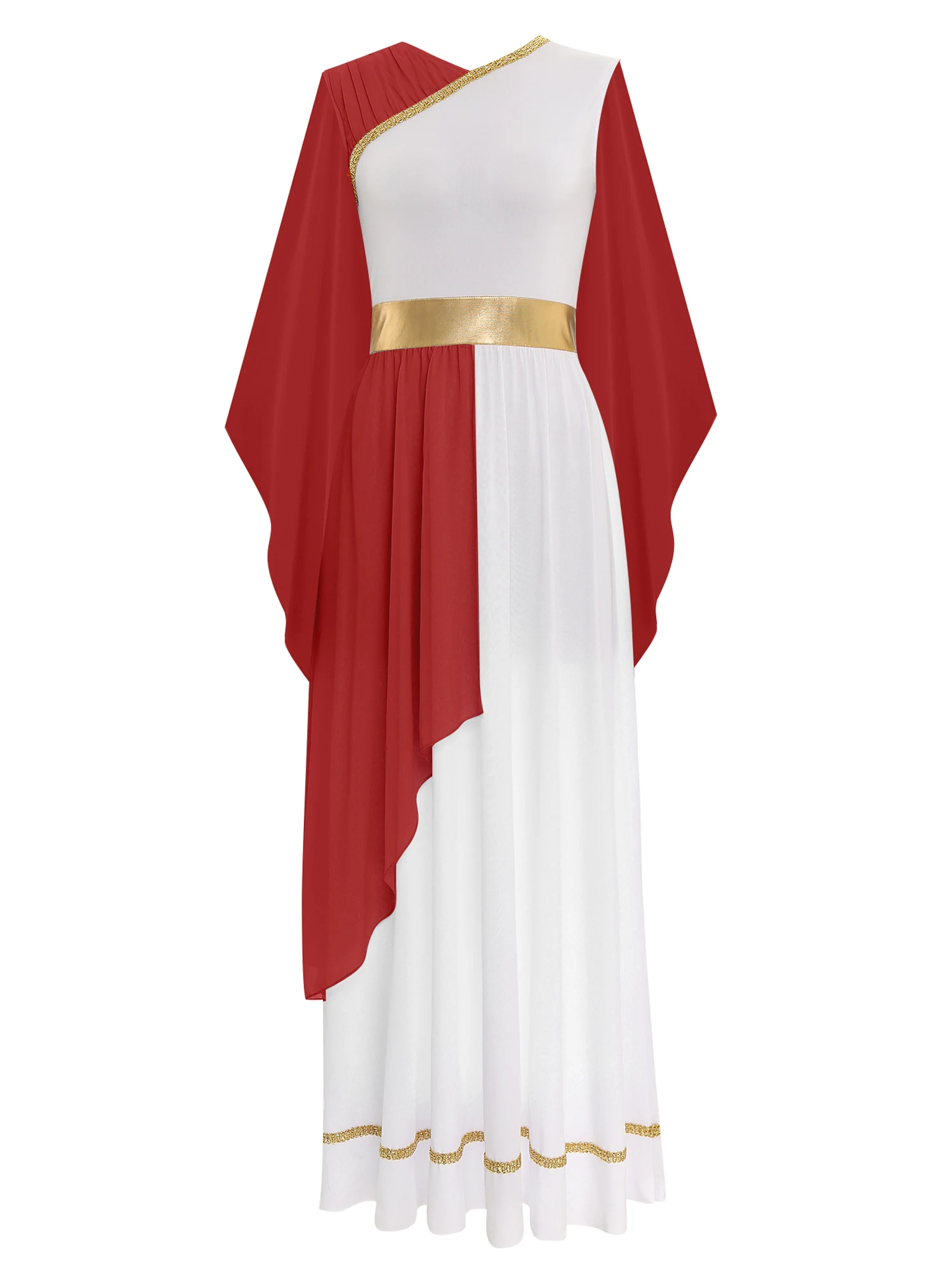 Womens Halloween Greek Roman Queen costumi Cosplay Carnival Party Chiffon Cap Sleeve Ancient Toga grecia Fancy Dress Up Dress