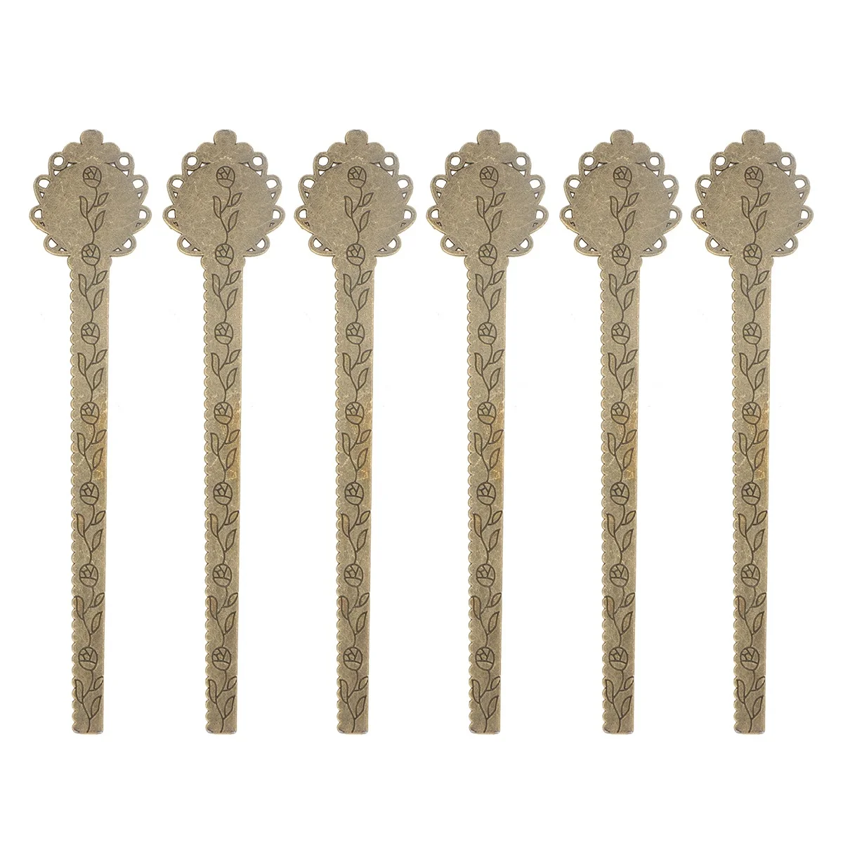 

10 Pcs Retro Multifunction Bookmark Metal Ruler Drawing Template Learning Tool Handwriting