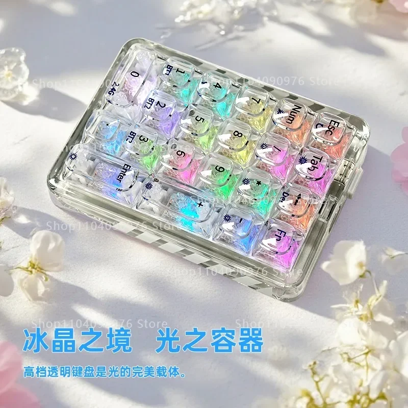 F21 transparent three-mode mechanical digital keypad wired external Bluetooth wireless office