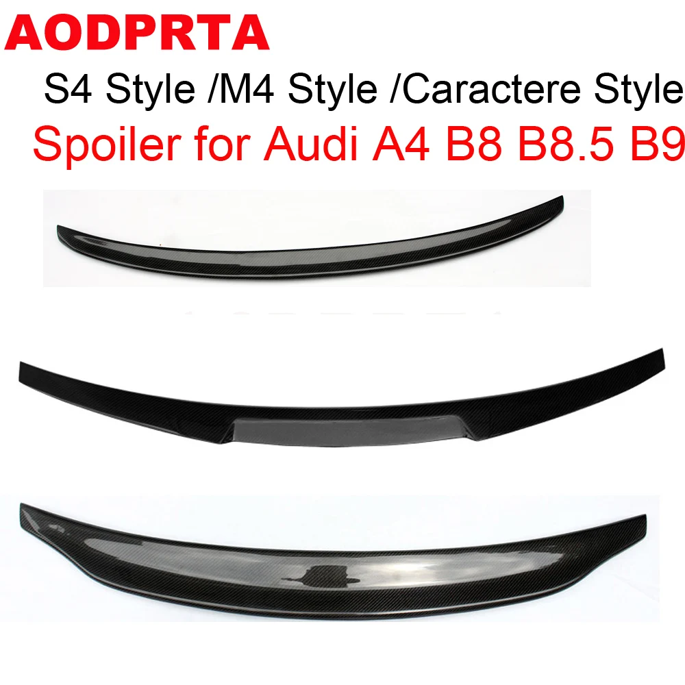 

Real Carbon Fiber Spoiler Ducktail Rear Boot Trunk Wings for Audi A4 B8 B8.5 B9 2009-2023