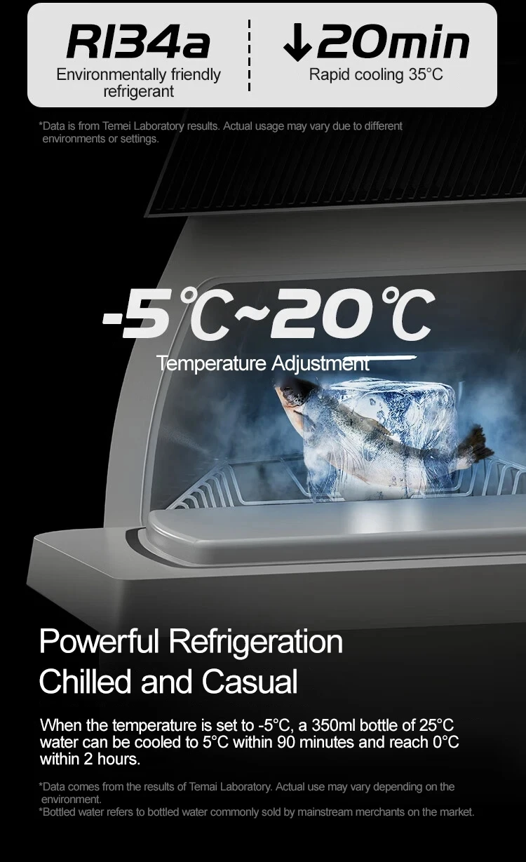 For Tesla Model Y Only 12 V  Car Fridge Portable Refrigerator High Grade Duel Zole