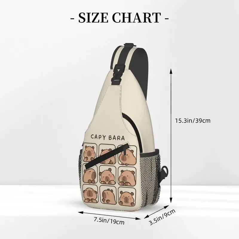مخصص لطيف كابيبارا حبال Crossbody حقيبة الصدر الرجال بارد حقيبة الكتف للمشي لمسافات طويلة
