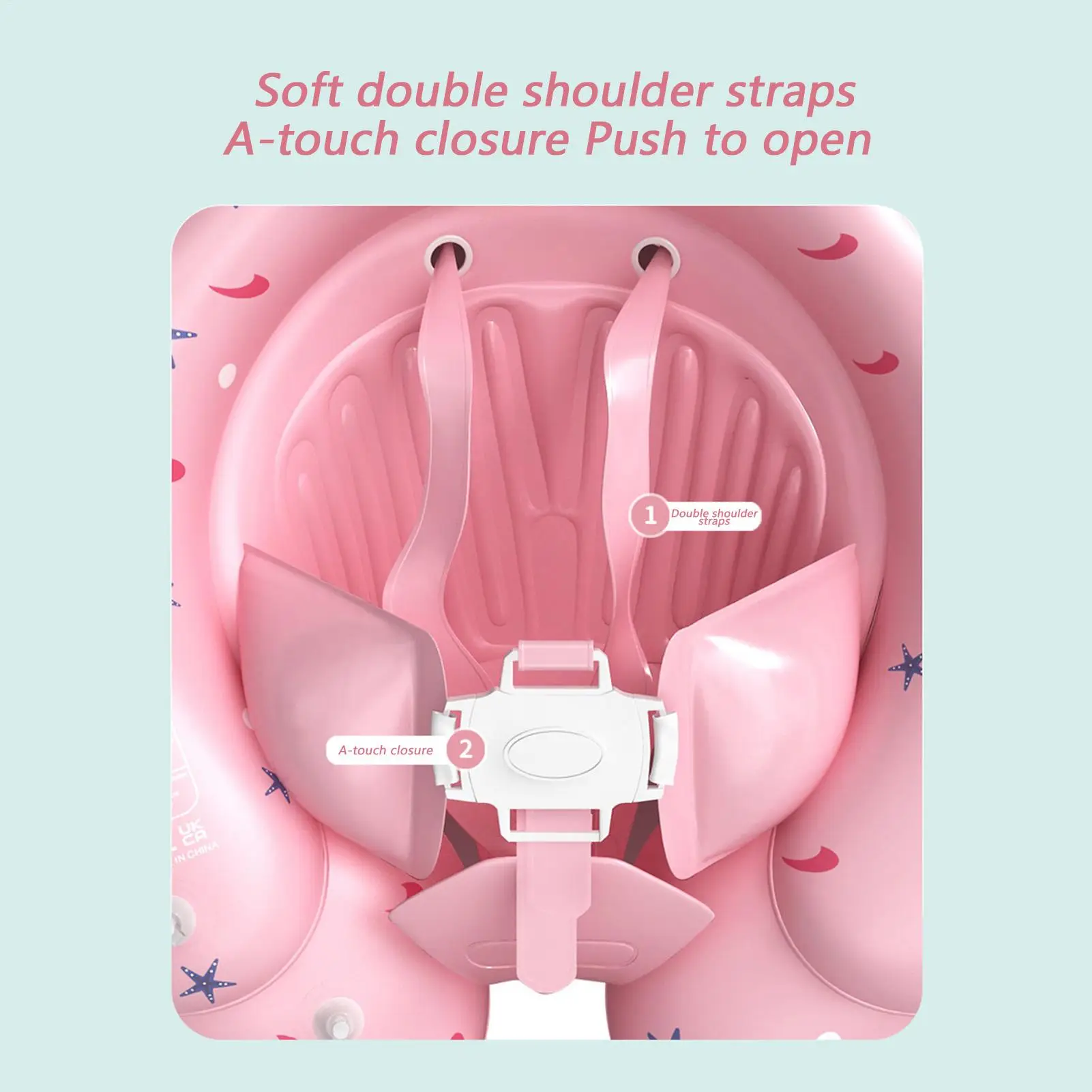 Baby Float With Canopy Inflatable Kids Swim Float With Canopy Safety Seat Adjustable UV Protection Swimming Rings For Boys Girls