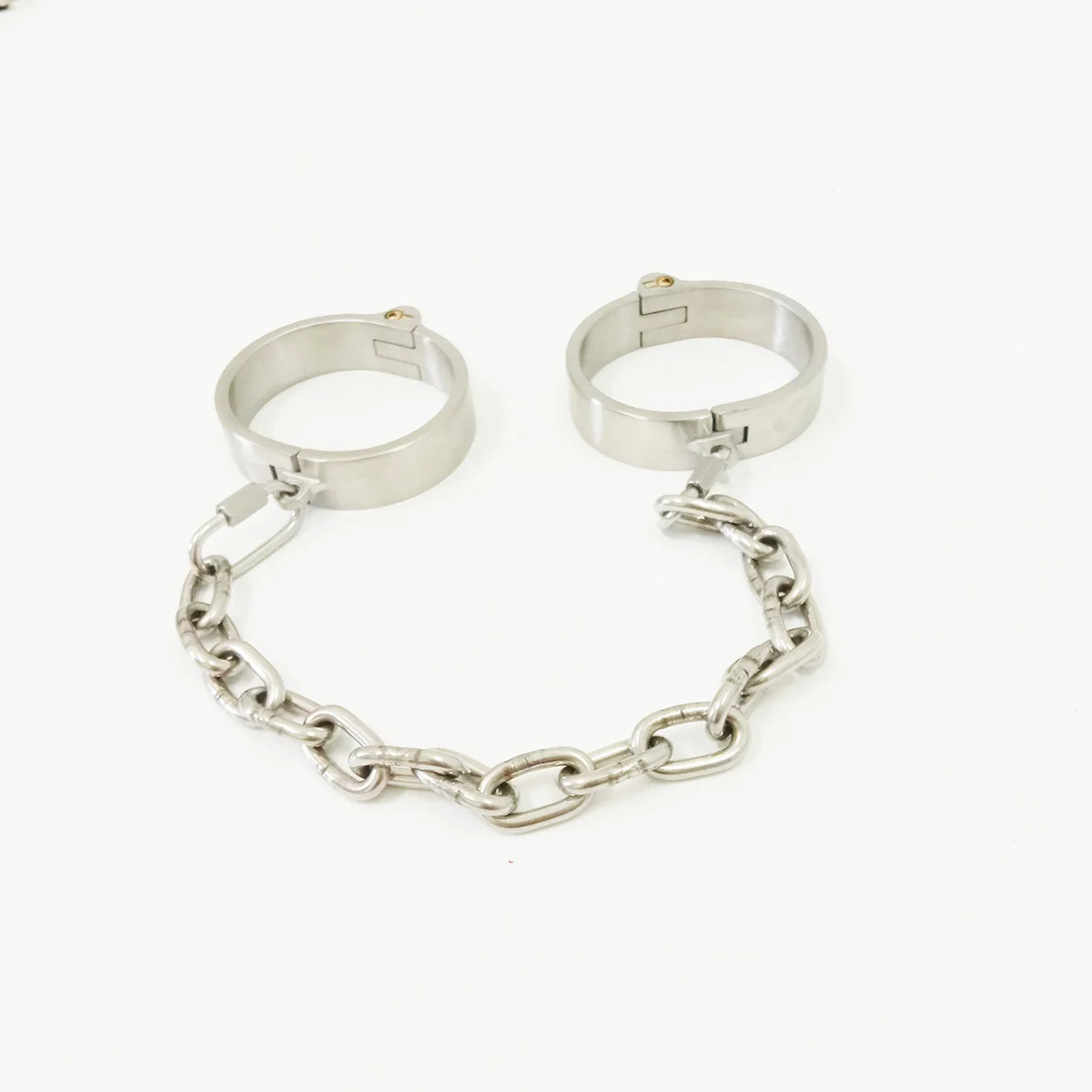 Stainless Steel Restraints BDSM Bondage Metal Neck Collar Hand Ankle Cuffs Set Chain Detachable Adult Games Sex Toys for Couples