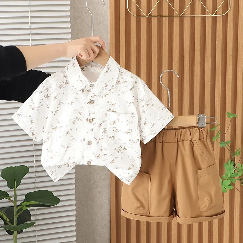 

New Summer Baby Boys Clothes Suit Children Short Sleeved Shirt Shorts 2Pcs/Sets Kids Casual Sports Clothing Infant Tracksuits