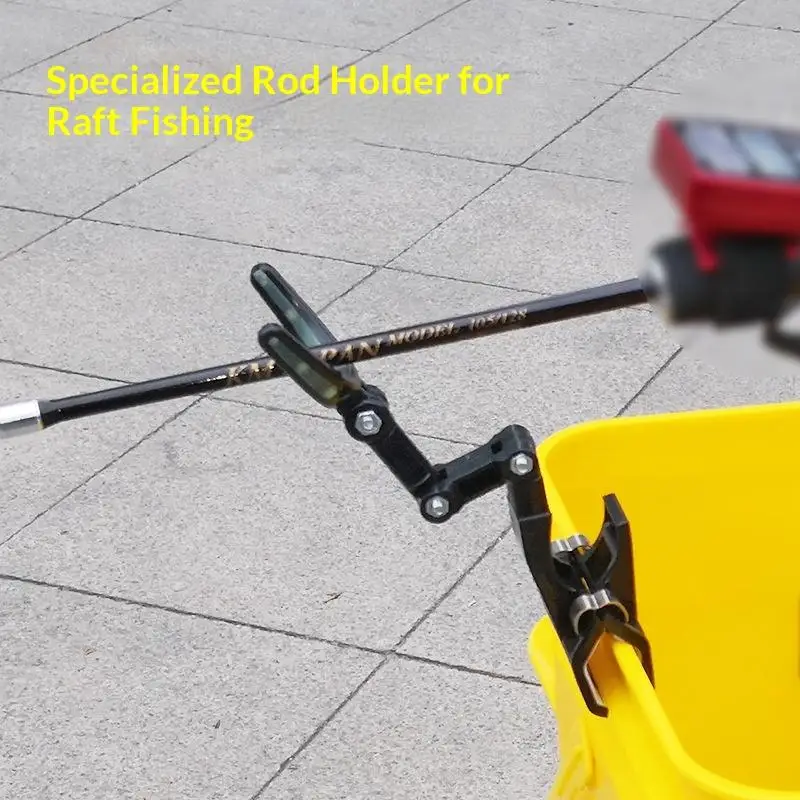 360 Degree Rotations Fishing Bracket Bridge Raft Fishing Rod Rack Non-Slip Luminous Reinforced Pole Rear Hanging Bracket