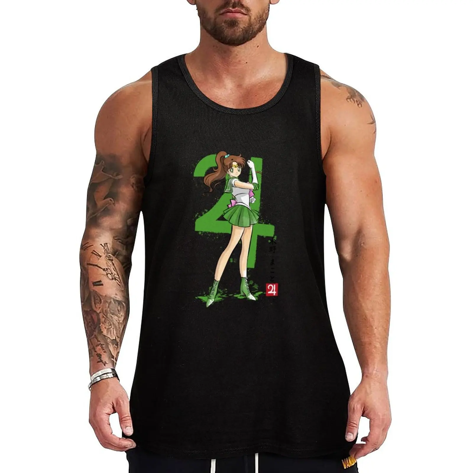 

Jupiter sumi e Tank Top Men's summer t-shirt Japanese t-shirt T-shirts men