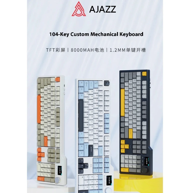 

Ajazz Ak35i V3 Max Tri-Mode Wired Bluetooth Wireless Gaming Keyboard Gasket Full Key Hot Swap 104 Keys Boy Customized Keyboard