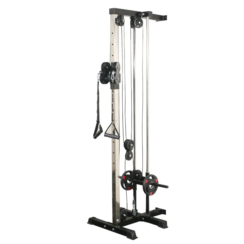 Allenamento fitness e stazione via cavo a torre Sistema a doppia puleggia Macchina pulldown lat montata a parete