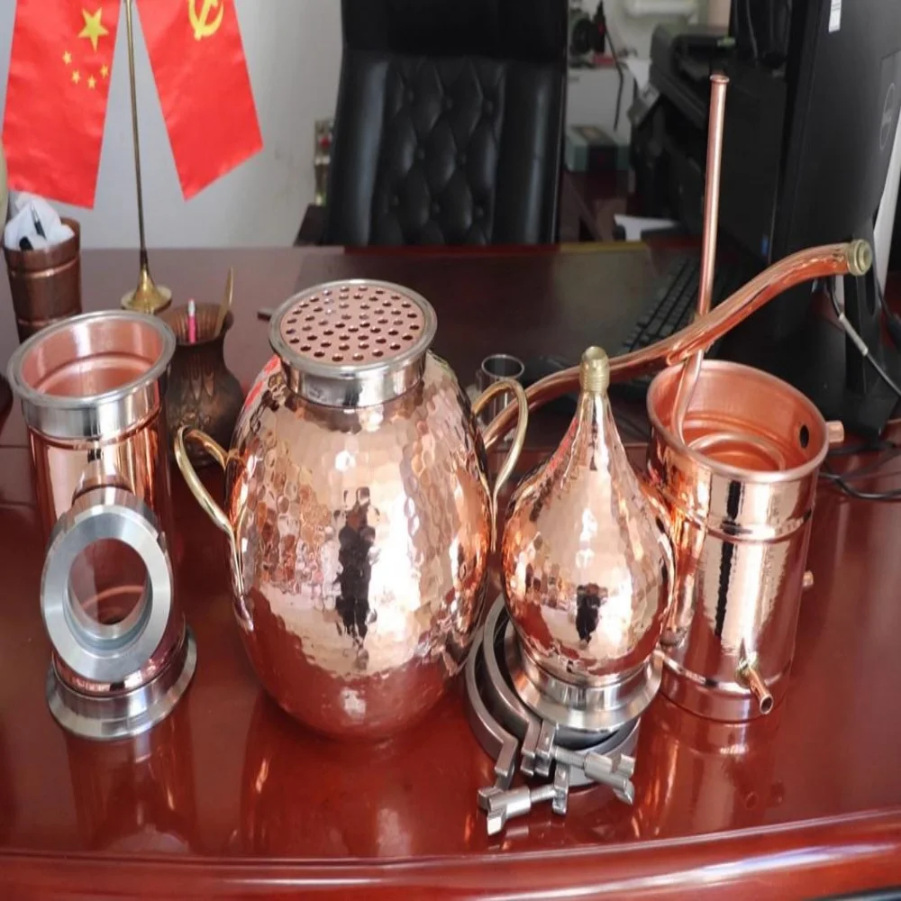 

5 Liters Copper Perspective Distillation Equipment,Pure Copper Distiller,Household Small Antique Distillation Equipment