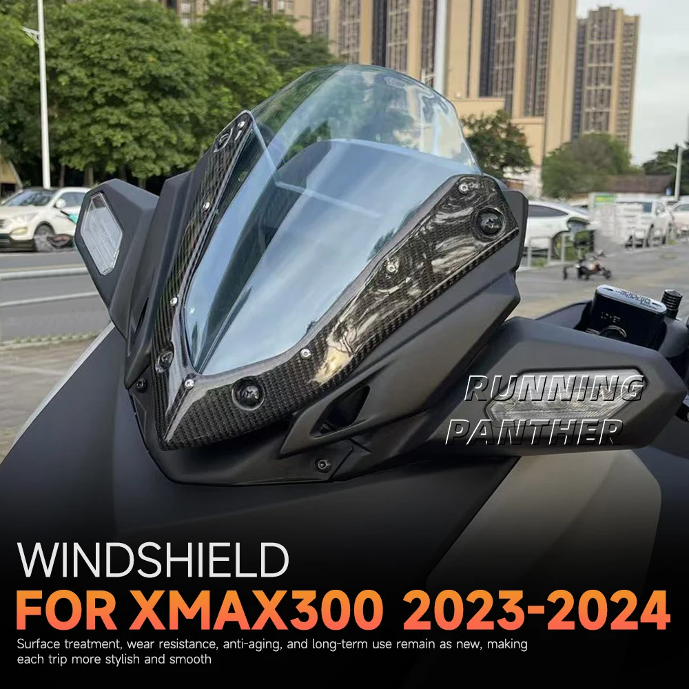 

2023-2024 New Carbon Fibre Sports Windshield For Yamaha XMAX300 X-MAX300 XMAX 300 - Deflector Viser Visor Accessories