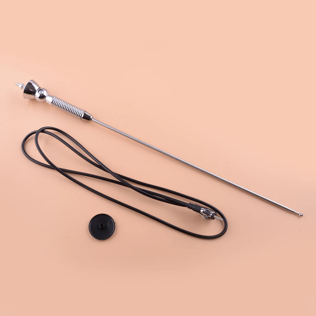 Car Universal Roof Radio Antena FM AM Signal Aerial Primavera Soft Rod, cabo de mastro telescópico, estendido 0-180 graus