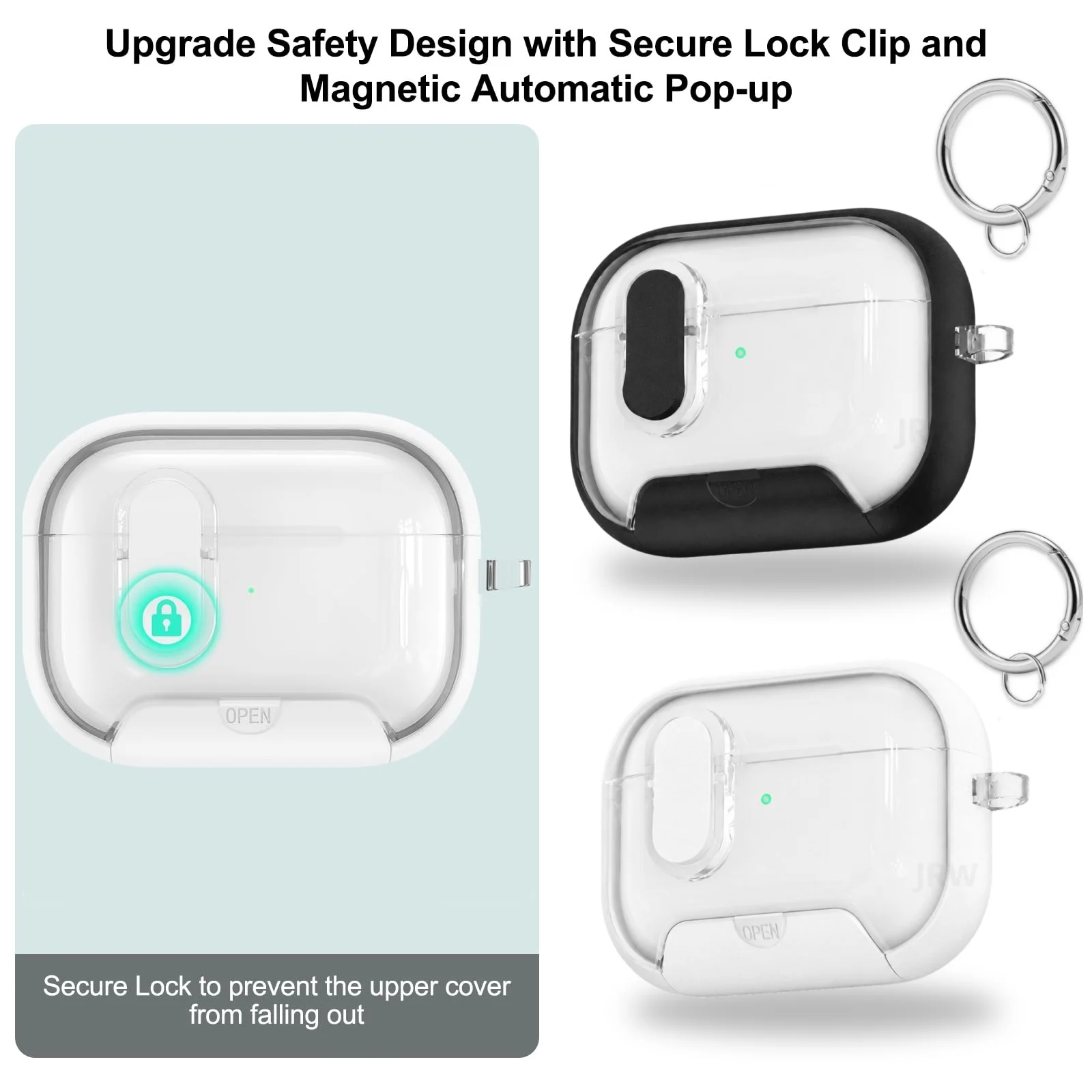 Sichere Schutzhülle für Airpods Pro 3/Pro 2/4 mit Telefonständer-Design, Kompatibel mit Magsafe, Automatisch Aufspringender Deckel für Airpods Pro3/4
