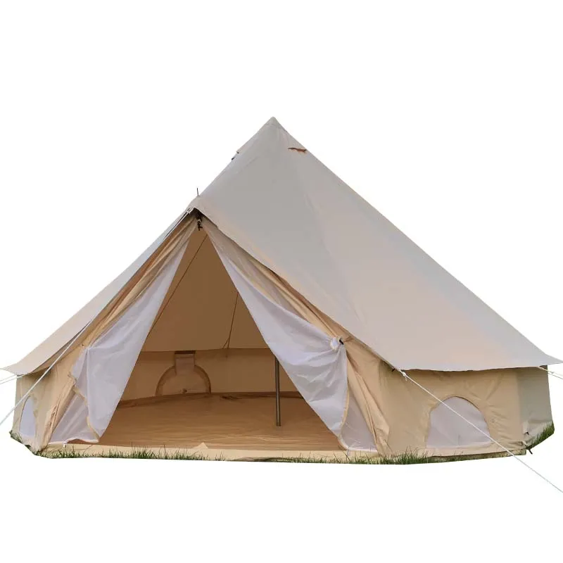 

Hot sale! Manufacturer Luxury Glamping Outdoor 4m Bell Cotton Canvas Tent