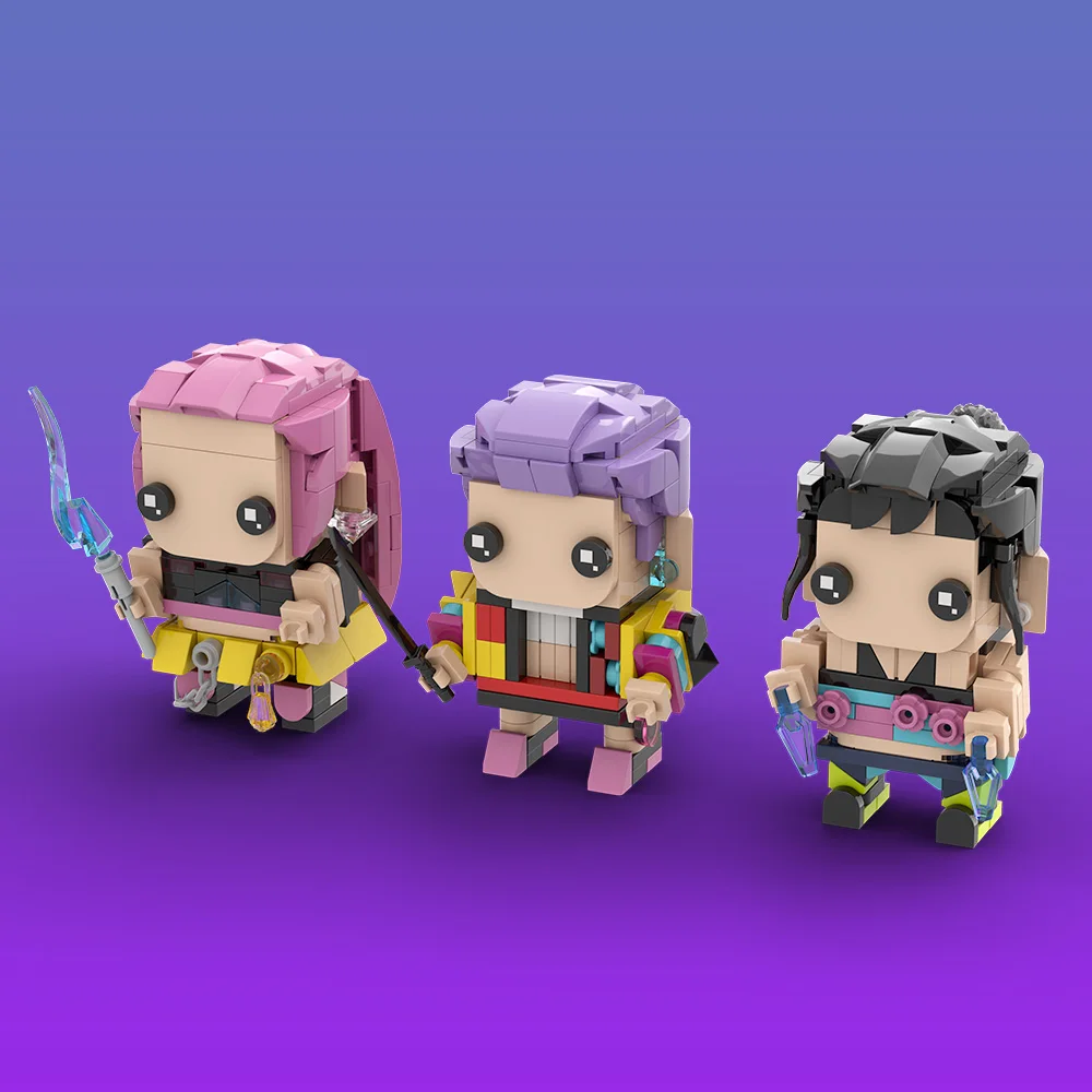 โกบริคส์ MOC แม่มดล่าสัตว์ทีมบล็อกตัวต่อหญิงกลุ่มนักร้องอิฐ DIY ประกอบของเล่นเด็กของขวัญ