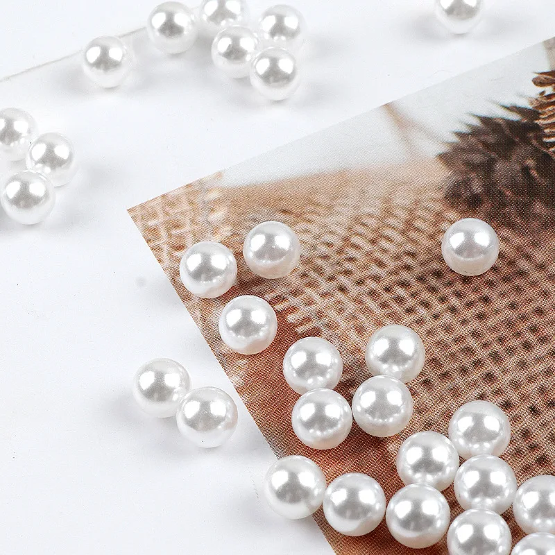 5000-10000 pz 1.5-5mm bianco Beige rotondo palla perle perline Nail Art strass gioielli decorazioni Manicure ornamenti accessori