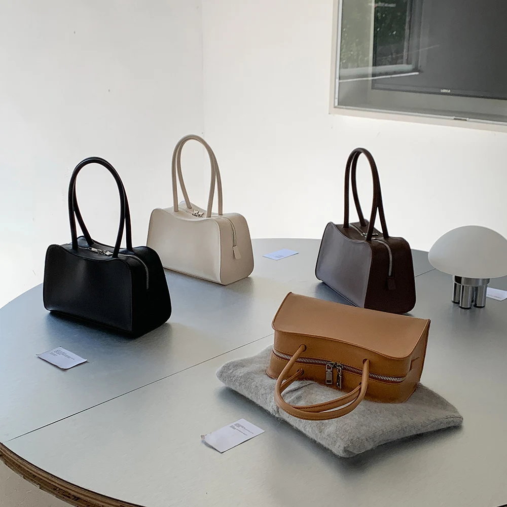 Early Spring Delicate Handbags for Women Korean Style Simple High Grade Pu Zipper Armpit Bag Daily Working Commute Shoulder Bags