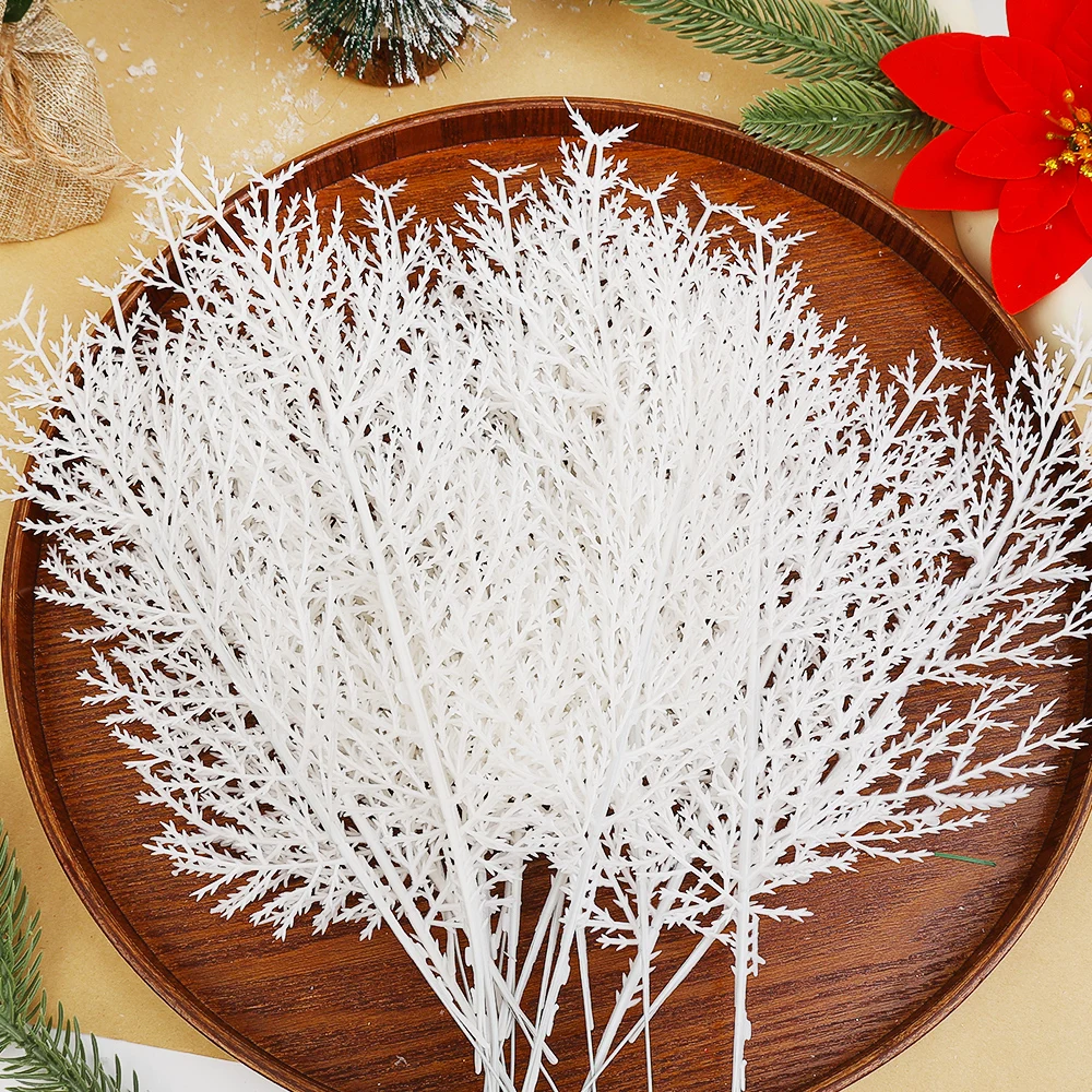 White Pine Needles Artificial Christmas Tree Ornaments DIY Leaf Branches Wreath Home Garden Decoration New Year Party Supply