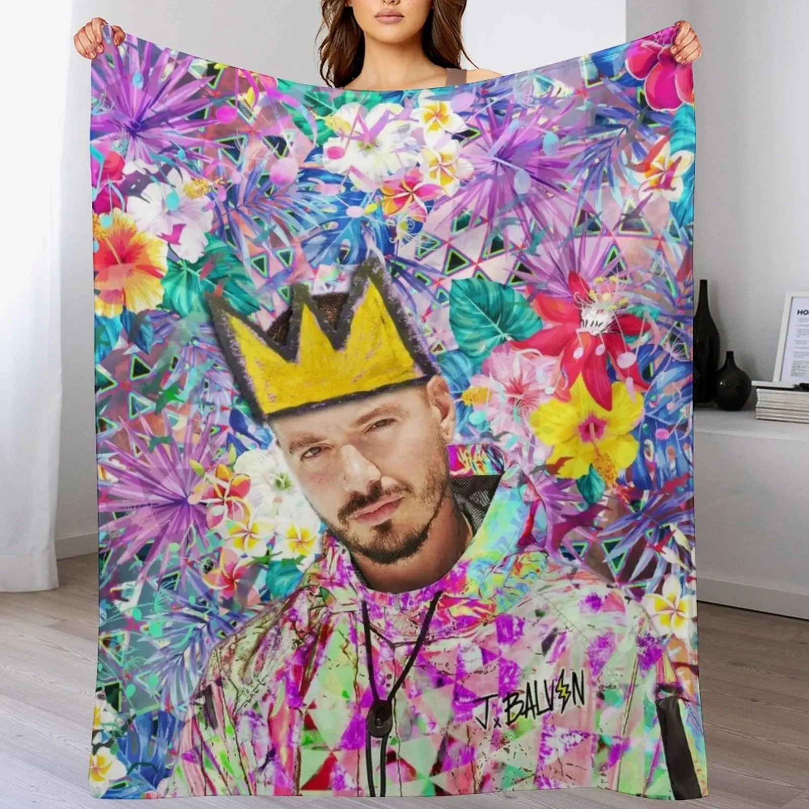 

J Balvin Portrait artwork Throw Blanket Thermals For Travel anime Warm Flannels Blankets