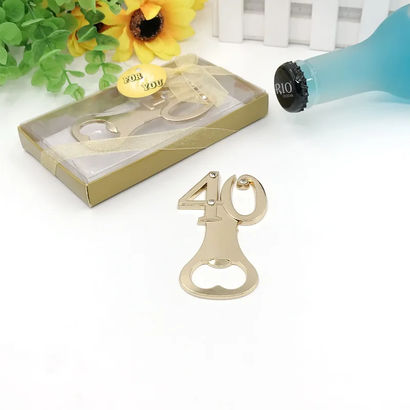 

Bottle Opener with Diamond, Beer Wine Opener, Wedding Anniversary Gift Decoration, New, 30, 40, 50, 60 Years Old, 12Pcs