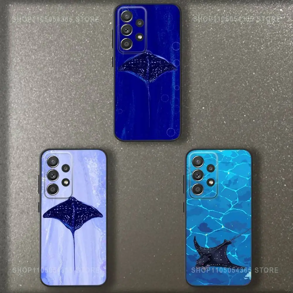

Ocean Sea Manta Ray Phone Case For Samsung S 25,24,23,22,30,21,10,9,Ultra,Plus,Lite,FE,4,5 G Soft Black Case