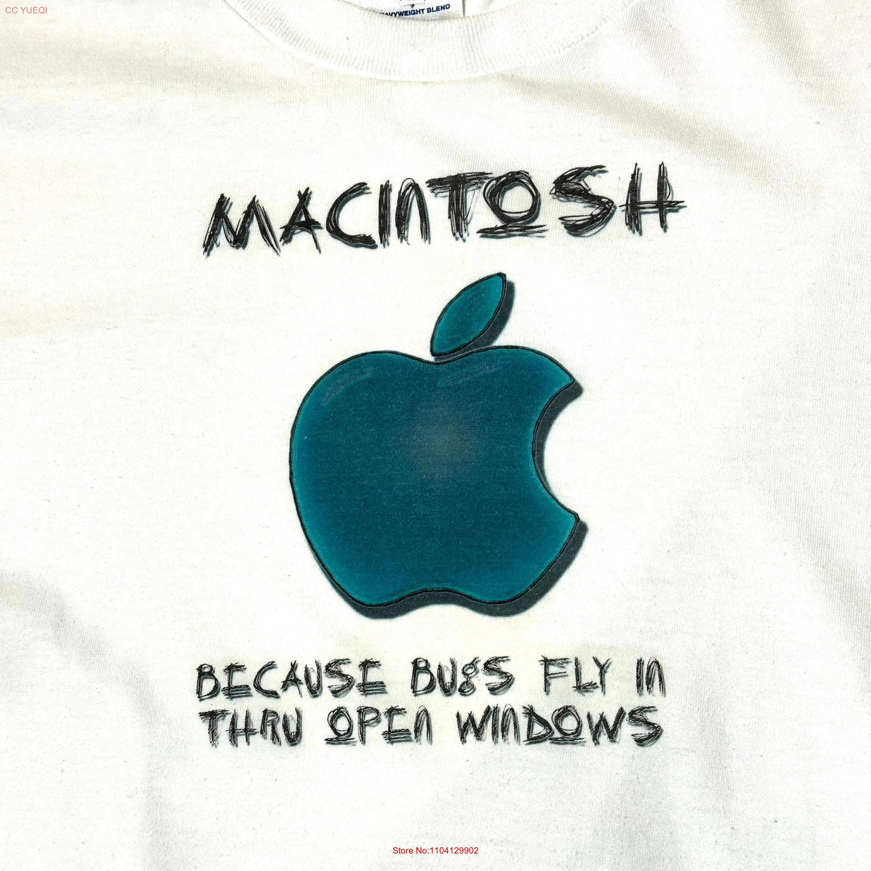 Vintage Waschmaschine 1998-Computer iMac G3 Weil Fehler durch offenes Fensterfliegen-T-Shirt Jerzees Größe L