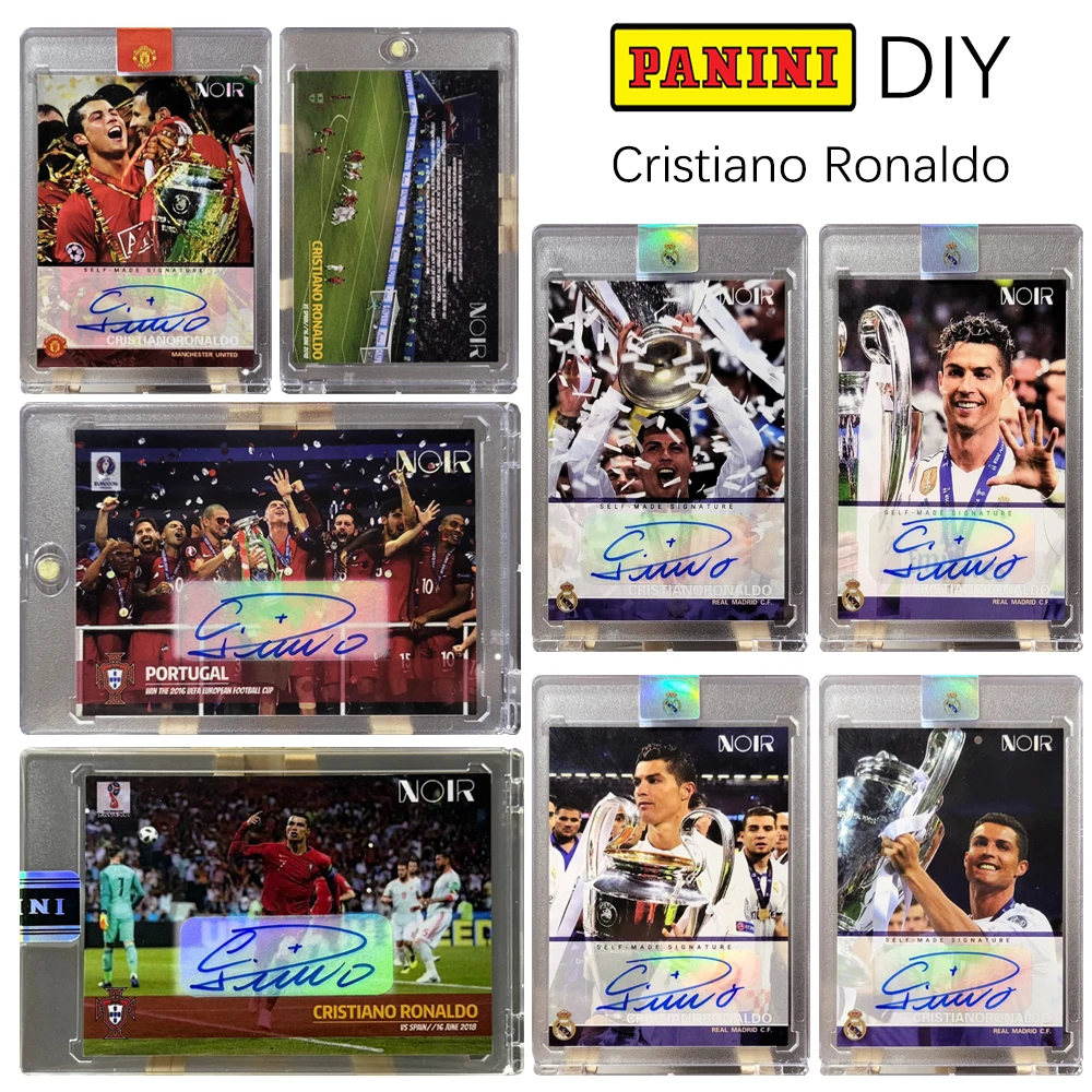

PANINI DIY Криштиану Роналду, лазерная подпись, карточные кирпичи, футбольный кубок мира, трофей, коллекционные игрушки, подарок на день рождения для мальчиков