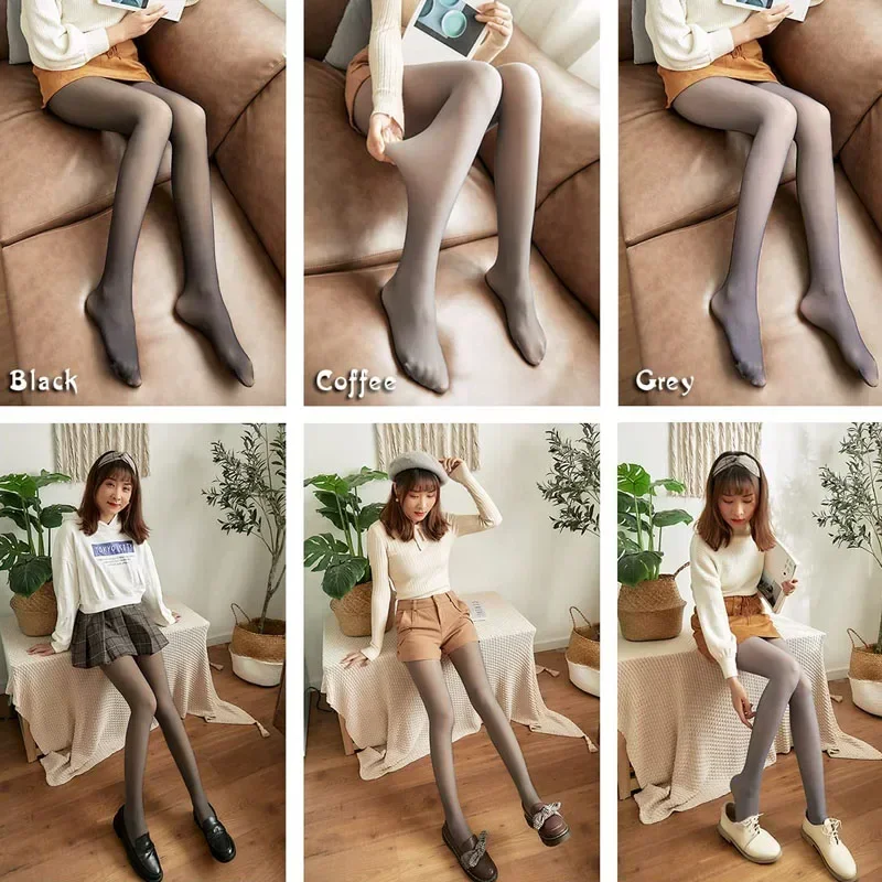 Insulated Tights Women Warm Tights for Winter Leg Warmers Thermo Pantyhose Women's Warm Fleece Lined Tights Thermal Stockings