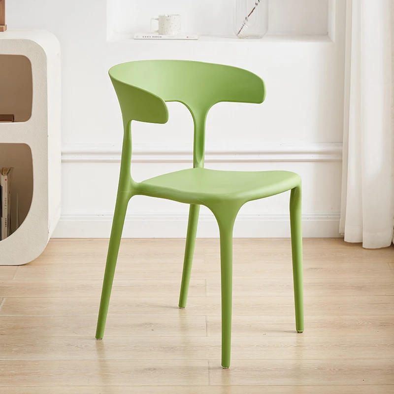 Makeup Green Office Dining Chairs Modern Lounge Minimalist Chair Mobile Plastic Sillas De Comedor Apartment Furniture WXH29XP