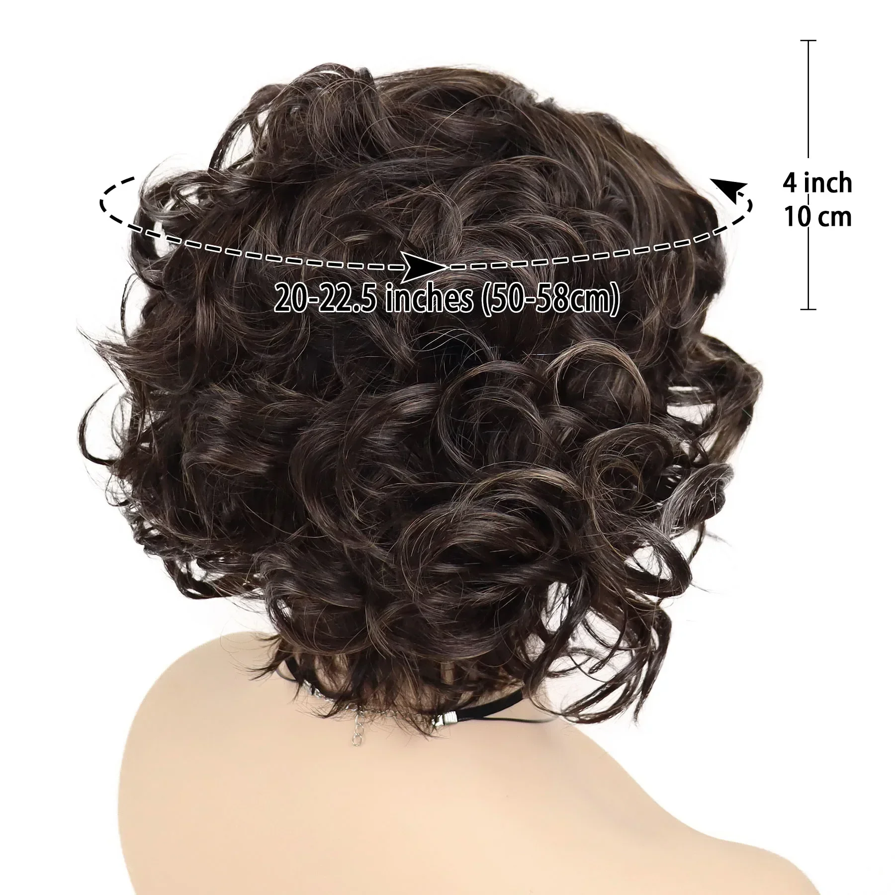 GNIMEGIL Synthetic Short Curly Wigs for Women Natural Hair Wig Highlight High Quality Mother Gift 80s Mommy Elder Lady Outfits