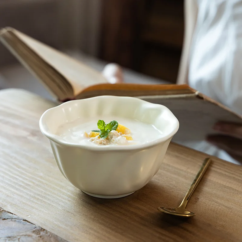 

Элегантные керамические миски кремового цвета для десерта, йогурта, овсянки, завтрака, риса, домашней столовой