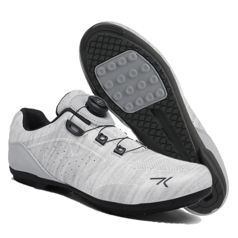 Zapatillas de Ciclismo de talla grande para hombre, zapatos de calas transpirables con autosujeción para bicicleta de carretera y de montaña,