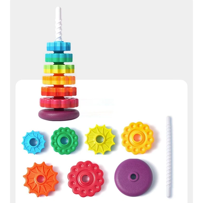 WISH Rainbow Circle Stacker Montessoritoy es adecuado para niños de 1 a 3 años y es un regalo de cumpleaños ideal.