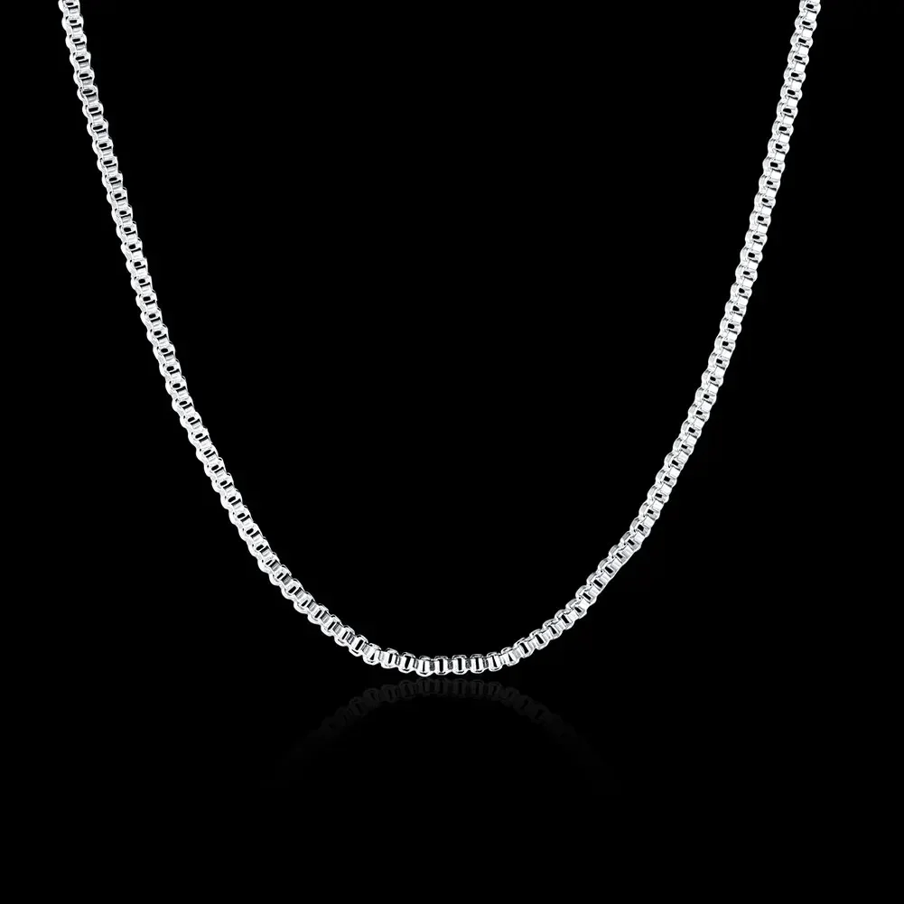 5pcs/Lot brands fashion 1MM Box chain 925 Sterling Silver necklace for women Men 16-24inch wedding party jewelry Christmas gifts