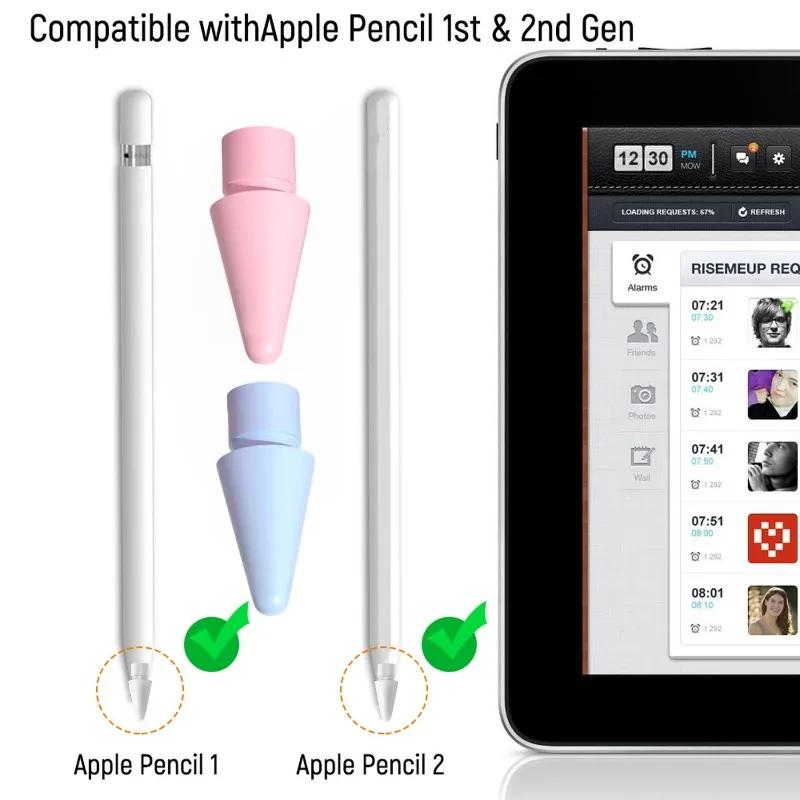 Replacement Pencil Tips for Apple Pencil 1 2 Pro Generation Stylus Pen Nibs Smooth Spare Nibs Kit for Apple IPencil 1st 2nd Pro