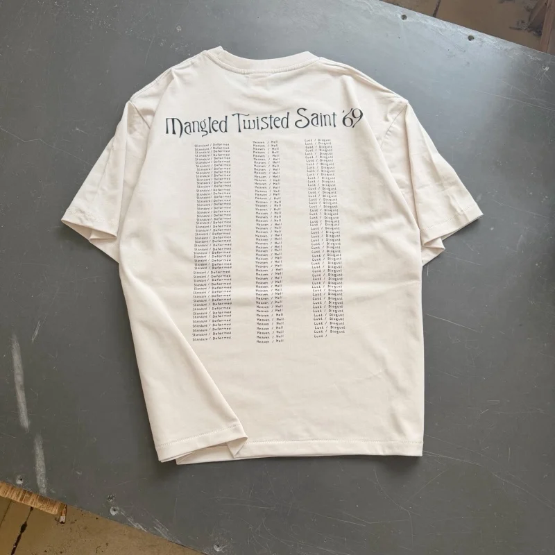 Latest SAINT Portrait Tears Letter Vintage Oversized Streetwear Men's Women's VTG Casual T-Shirt