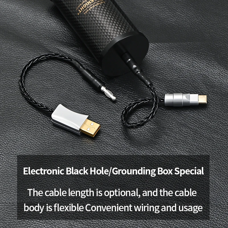 Hifi pure silver grounding cable eight/four strand braided electronic black hole grounding box special cable banana plug