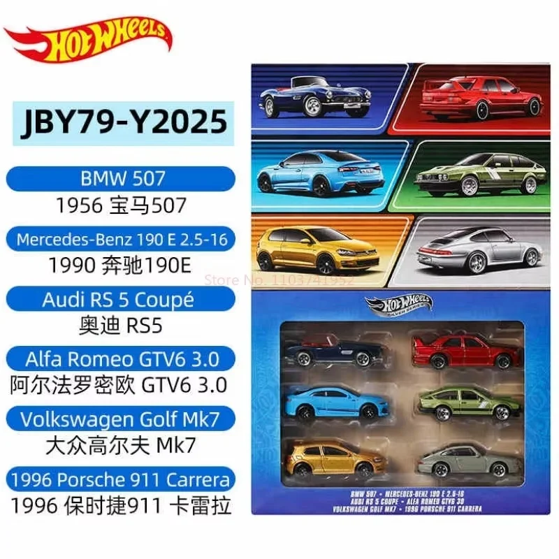 Hot Wheels originales 2025 JBY78 etiqueta plateada 6 uds Nissan Skyline Datsun Acura coche pequeño de aleación 1/64 coches fundidos a presión juguetes de escritorio regalos