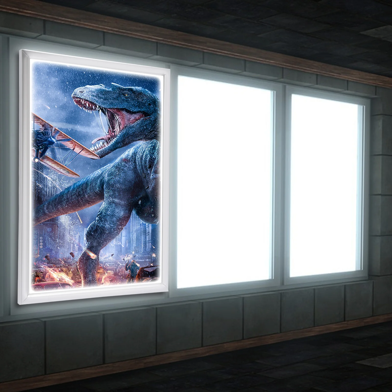 LED الفيلم المشارك الفن صورة الإطار ضوء مربع عرض الإعلان 24 "X 36" عرض الإعلان