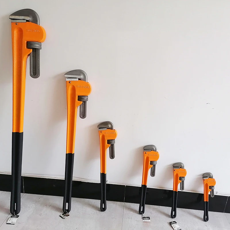 

8/10/12/14/18 Inch Heavy Duty Straight Pipe Wrench Household Wrench Water Pipe Pliers Universal Adjustable Plumber Spanner Tool