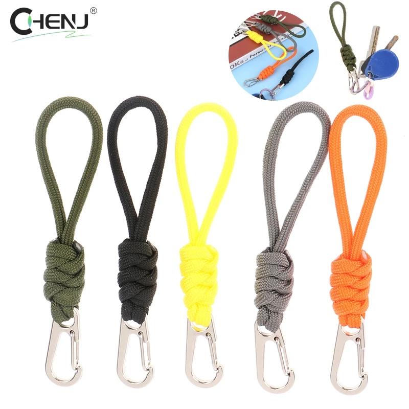 Multifunction Paracord Braided Woven Keychain Wrist Rope Bracelet Anti-lost Rope StrapTactical Survival Tool Backpack Buckle