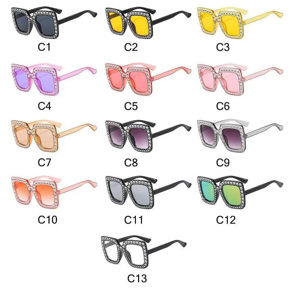 Retro Diamond Crystal Children Sunglasses Sparkling Rhinestone Kids Square Sun Glasses Girls Shades for Beach/Travel/Party